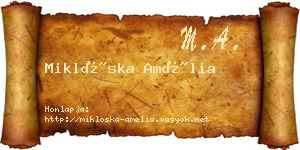 Miklóska Amélia névjegykártya